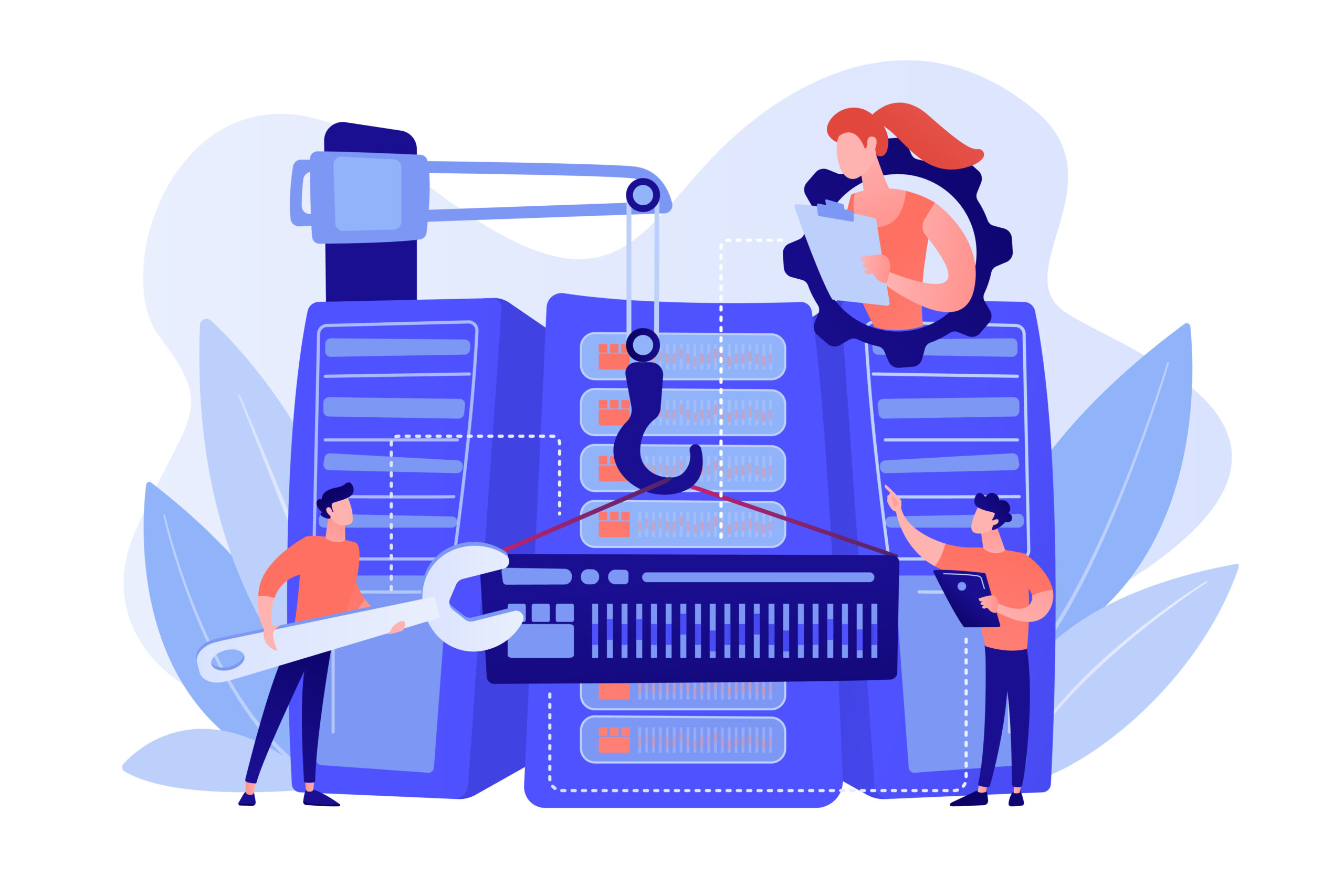 Big data engineering concept vector illustration.
