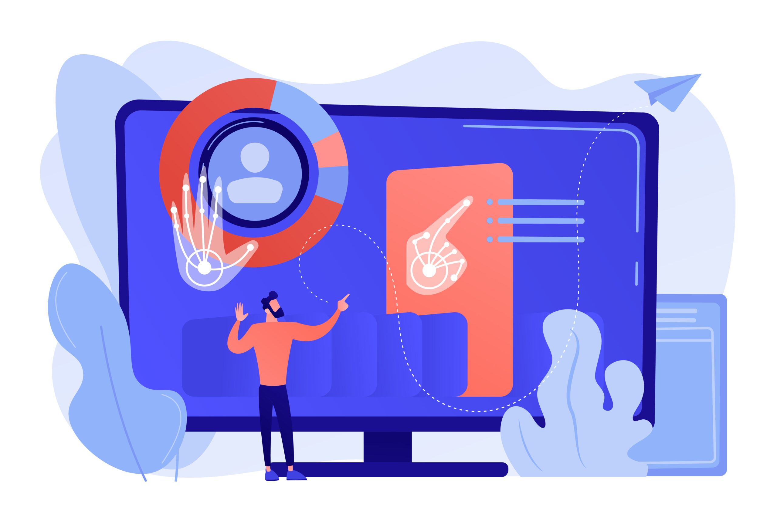 Gesture recognition concept vector illustration.